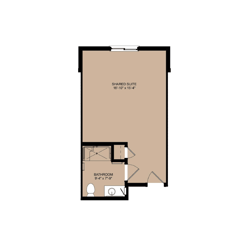 Summer Breeze Assisted Living and Memory Care 1 Bedroom Floor Plan