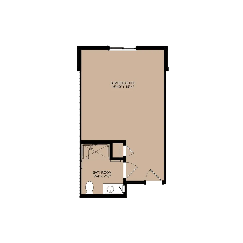 Summer Breeze Assisted Living and Memory Care 1 Bedroom Floor Plan