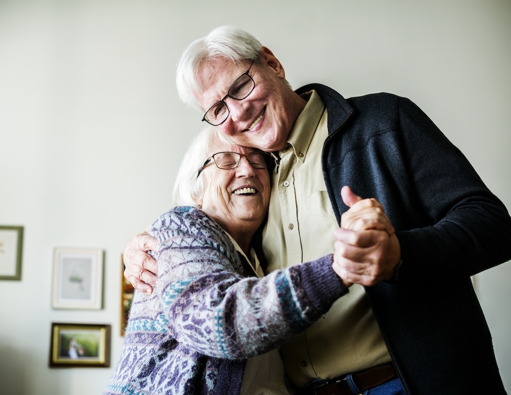 Senior couple dancing Senior couple dancing at their Senior Living Apartments Fresno ca