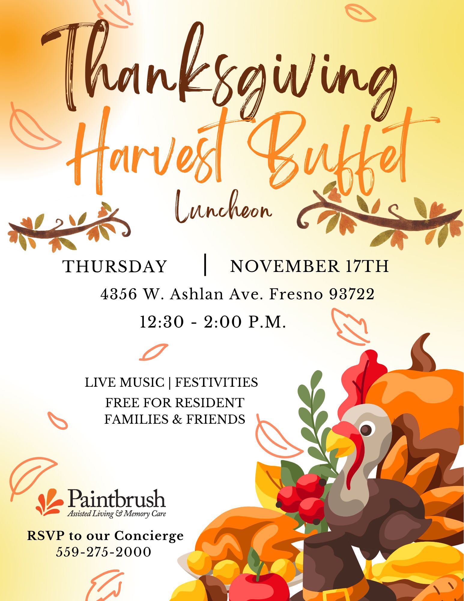 Harvest Buffet Thanksgiving Luncheon Event