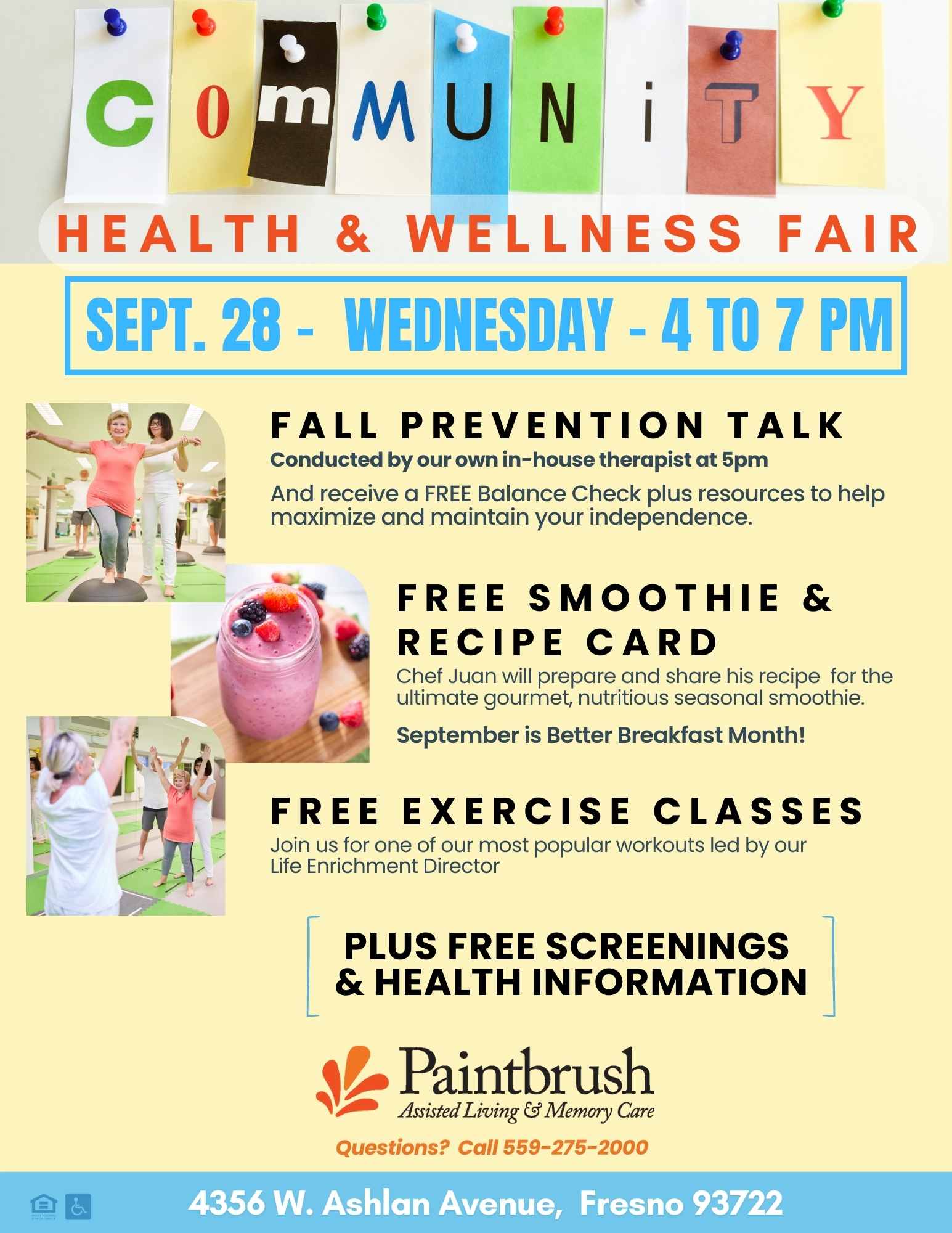 Paintbrush Community Health Fair Event September 28